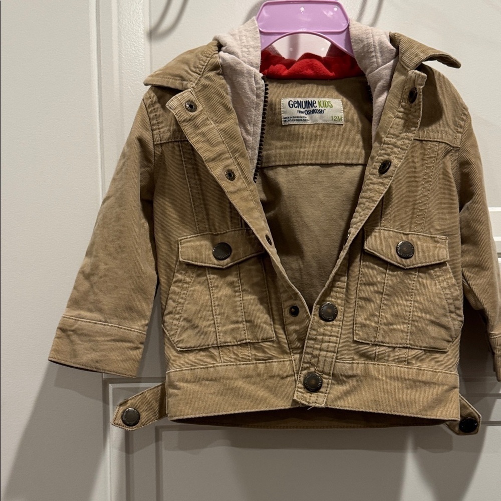 OshKosh B'gosh Tan Corduroy Jacket with Hood
